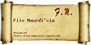Filo Maurícia névjegykártya