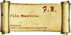 Filo Maurícia névjegykártya